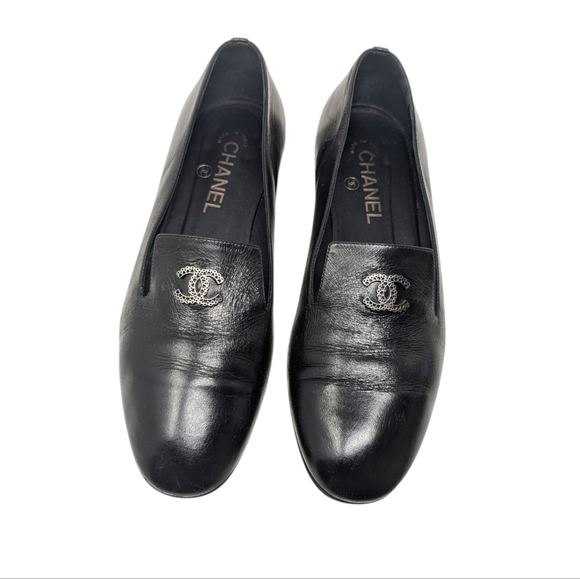 Chanel Interlocking CC Black Leather Loafer Size EU 39 - Picture 3 of 9